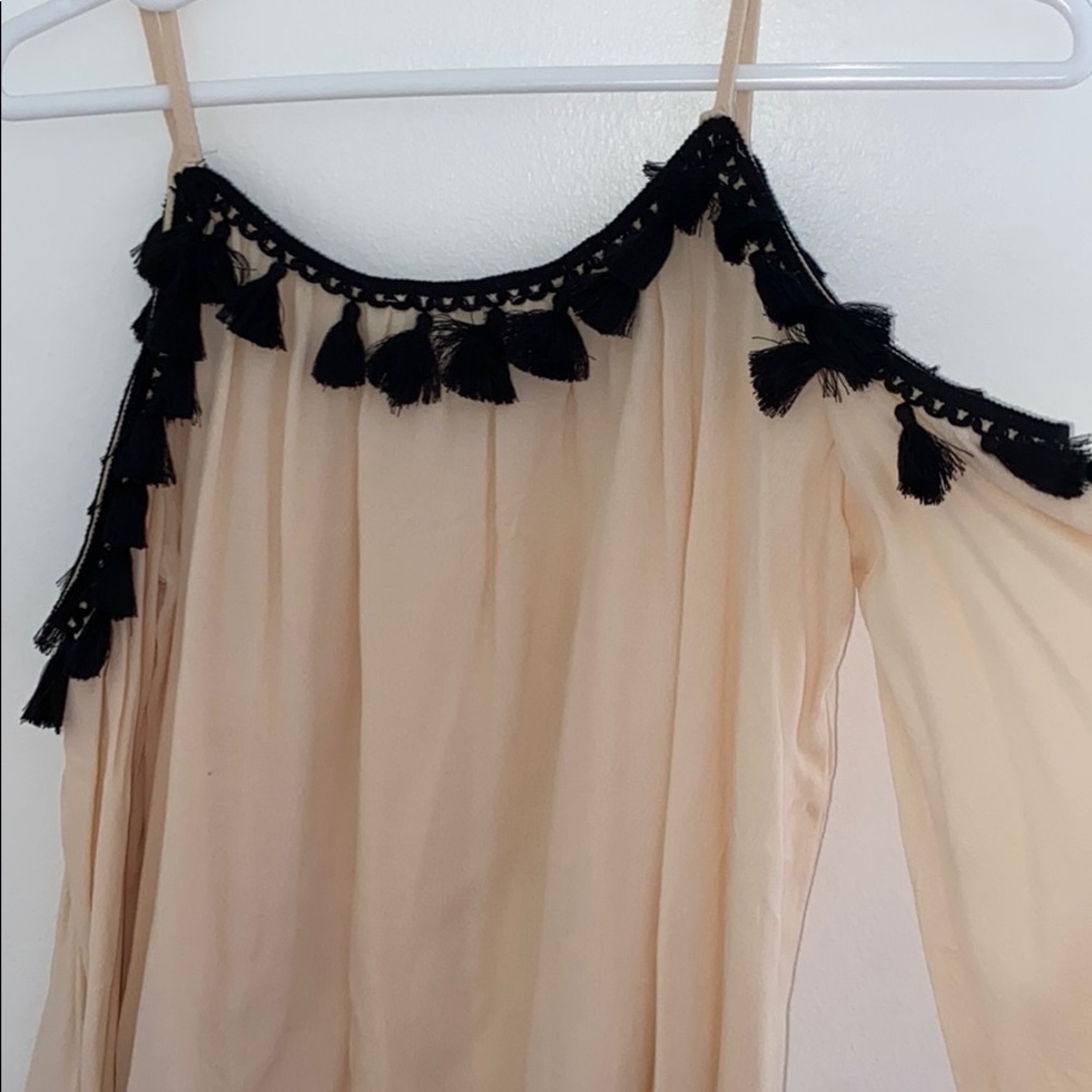 Forever 21 Off the Shoulder Tassel Blouse